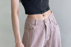 Spaghetti Strap Scoop Neck Plain Studded Crop Camisole Top