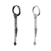 Unisex Stainless-Steel Chained Drop Earring
