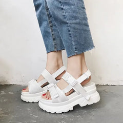 Buckled Slingback Platform Sandals