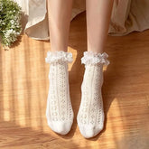 Lace Trim Pointelle Socks