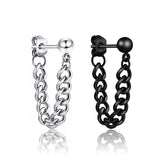 Unisex Stainless-Steel Chained Earring