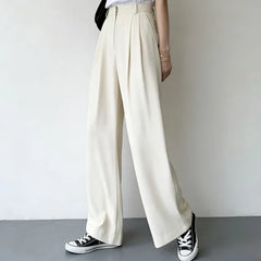 High-Waist Wide-Leg Dress Pants