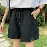 Drawstring Wide Leg Sweat Shorts