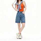 High-Waist Denim Shorts
