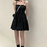 Spaghetti Strap Plain Mini A-line Dress