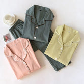 Pajama Set: Long-Sleeve Button-Up Top + Pants (Various Designs)