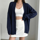 V-Neck Plain Cardigan