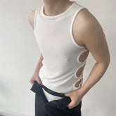 Plain Cutout Tank Top