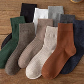 Set Of 4: Plain Crew Socks