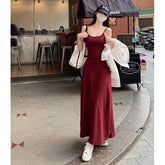 Spaghetti Strap Plain Slim-Fit Dress