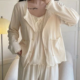 Lace Trim Pajama Camisole Top / Light Jacket / Pants / Shorts / Set