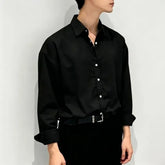 Long-Sleeve Plain Button-Up Shirt