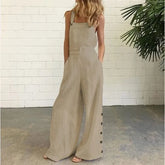 Spaghetti Strap Plain Wide Leg Jumpsuit
