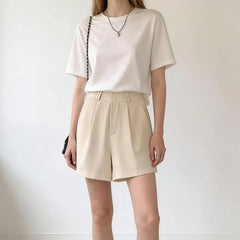 High Waist Plain Shorts