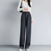 High Waist Plain Wide Leg Suit Pants (Various Designs)