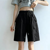 High Waist Wide Leg Cargo Shorts