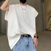 Crew Neck Plain Oversized Tank Top