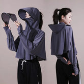 Plain Hooded Sun Protection Cape