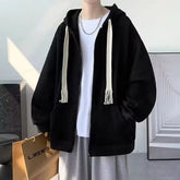 Plain Zip Oversized Hoodie / Socks