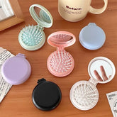 Portable Mirror with Hair Brush