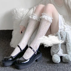 Plain Lace Knee High Socks / Over The Knee Socks