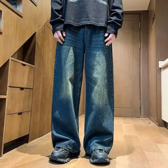 Mid Rise Wash Wide Leg Jeans
