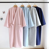 Plain Lace-Up Pajama Robe