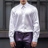 Long-Sleeve Satin Shirt
