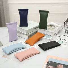 Plain Faux Leather Eyeglasses Case
