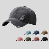 Washed Distressed Denim Baseball Cap
