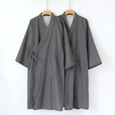 V-Neck Sashed Kimono Robe