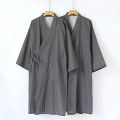 V-Neck Sashed Kimono Robe
