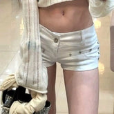 Low Rise Denim Hot Pants