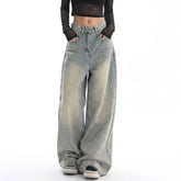 Low Waist Washed Loose-Fit Wide Leg Jeans