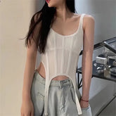 Scoop Neck Cropped Bustier Top