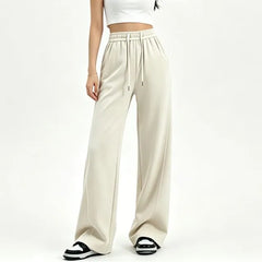 Mid Rise Plain Wide Leg Pants