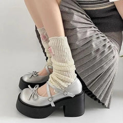 Block Heel Platform Plain Mary Jane Pumps