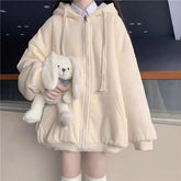 Plain Zip Oversized Hoodie