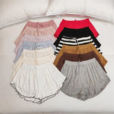 Elastic Waist Lettuce Edge Pajama Shorts