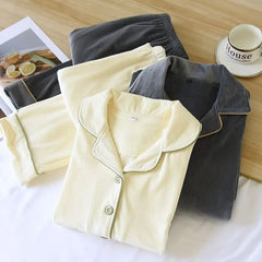 Couple Matching Contrast Trim Pajama Set
