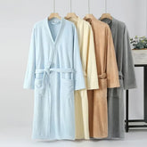 Couple Matching V-Neck Plain Fleece Tie Front Robe (Various Designs)