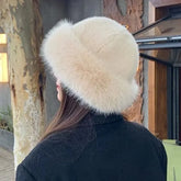 Plain Fluffy Trim Brimless Cap