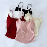 Plain Ruched Padded Cami Top