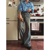 High Waist Washed Boot Cut Jeans