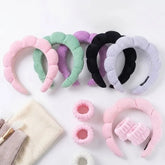 Set of 3: Plain Face Wash Headband + Wristband
