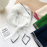 Contrast Trim Light Square Scarf