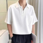 Short-Sleeve Plain Polo Shirt