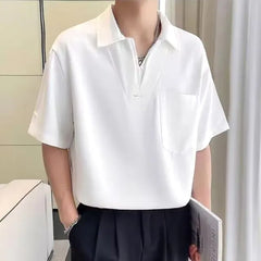 Short-Sleeve Plain Polo Shirt