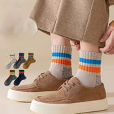 Striped Ribbed Crew Socks
