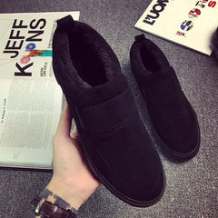 Platform Panel Fleece-Lined Faux Suede Slip Ons